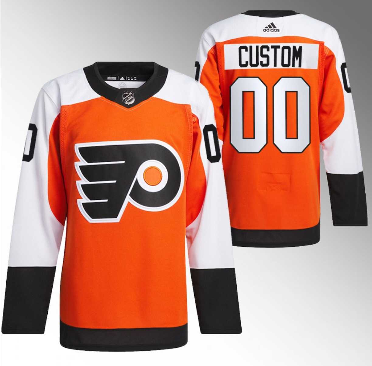 Mens Philadelphia Flyers Custom 2023-24 Orange Stitched Jersey